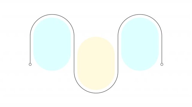 School learning multicolor wavy animated infographic template. Children education class 3 step process motion graphic. Empty placeholder animation. Blank diagram layout loop with options