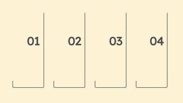 Guidance presentation line frame animated infographic template. Information support 4 step process motion graphic. Empty placeholder animation. Blank diagram layout loop with options