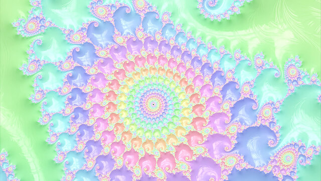 Colorful visual fractal art with intricate patterns and designs