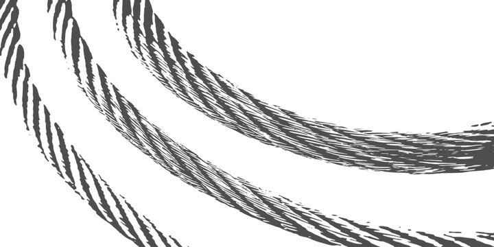 Close up steel wire cable twisted rope texture background pattern vector illustration.