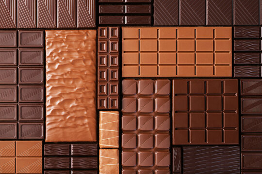 Large selection chocolates backgrounds. organic food as a dessert