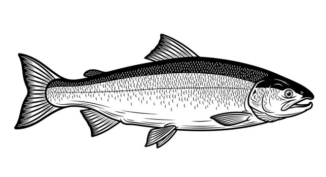 Gray striped trout fish swimming