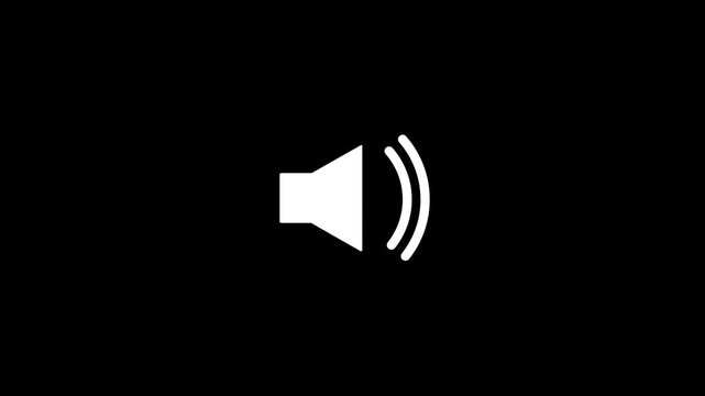 Speaker icon animated on, speaker volume animation. microphone, sound voice speaker. Speaker icon 4k quality animation video.