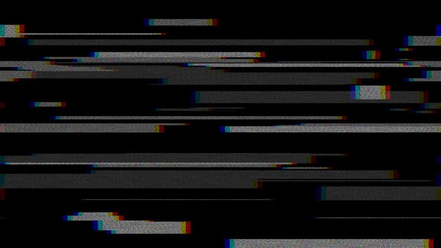 Glitch transition overlay, RGB split digital noise on black