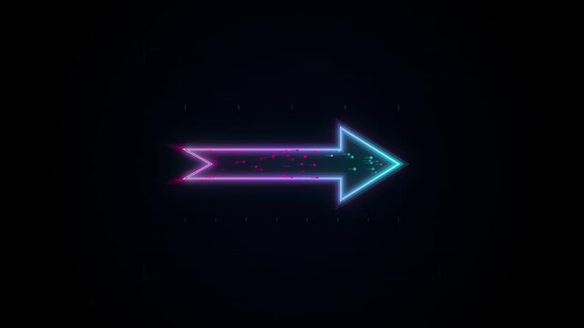 Abstract futuristic neon arrow motion background with glowing light
