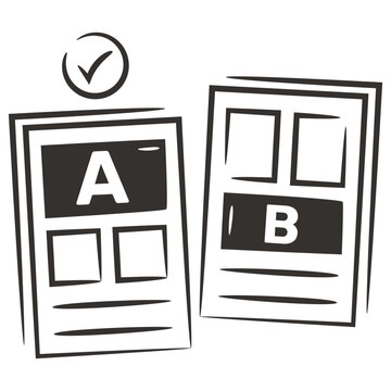 Vector design of a/b test isolated on white background 
