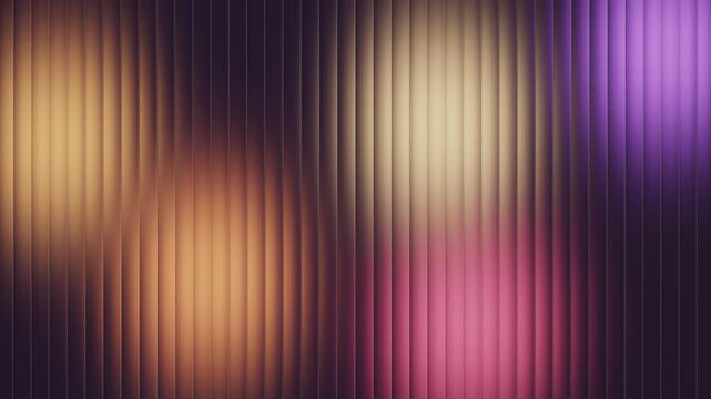 縦溝のリブガラス越しにオレンジと紫とピンクのぼけた光がゆっくり動く ループ動画