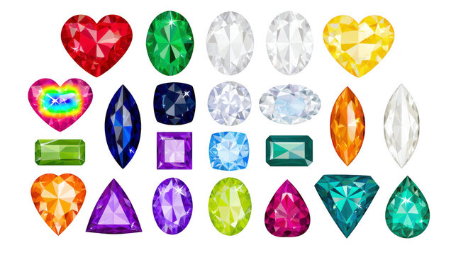 Collection of colorful faceted gemstones and jewelry stones