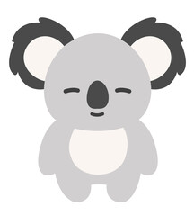 Cute cartoon koala bear character isolated on transparent background png clipart © Mayumi