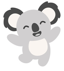 Cute cartoon koala bear character isolated on transparent background png clipart © Mayumi