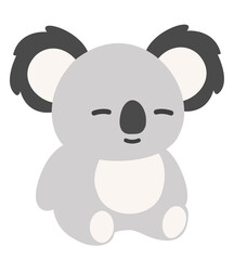 Cute cartoon koala bear character isolated on transparent background png clipart © Mayumi