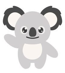 Cute cartoon koala bear character isolated on transparent background png clipart © Mayumi