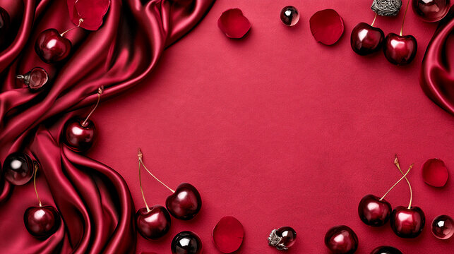 Dark Romantic Black Cherry Velvet Luxury Beauty Background