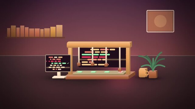 Orange test probes checking a circuit card arriving full scene concept