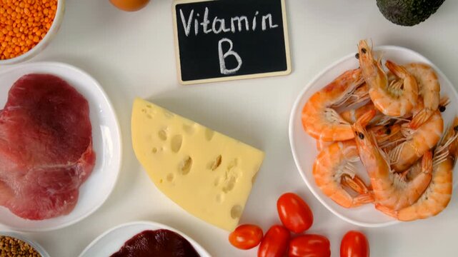 Foods that contain B vitamins. Selective focus.