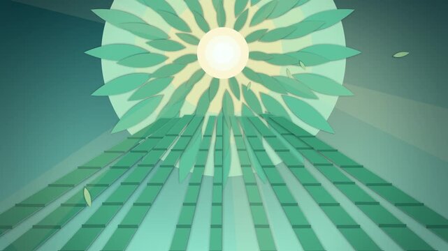 Paper cut bamboo forest canopy from below spa wellness seamless loop