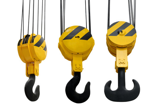 Crane hook isolated on a transparent PNG background.