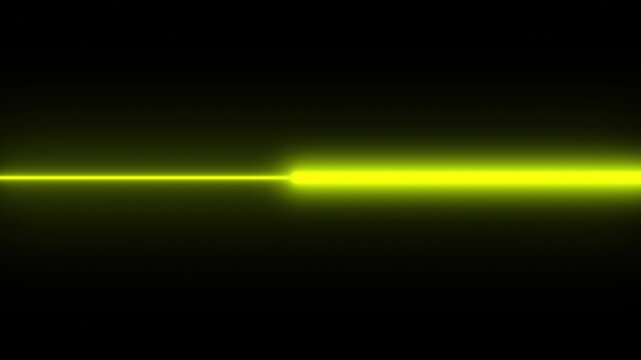 Yellow Laser Band Filling Along a Thin Neon Wire, Highlighting Element