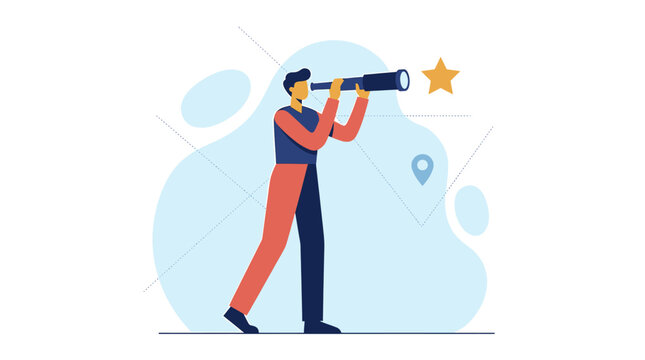 Visionary Business Leader Searching for Future Goals and Opportunities