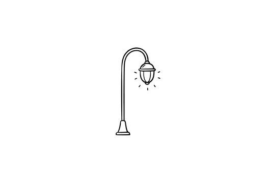 Street light doodle icon vector for city and travel design