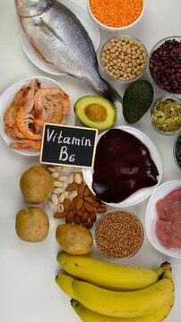 Foods that contain vitamin B6. Selective focus.