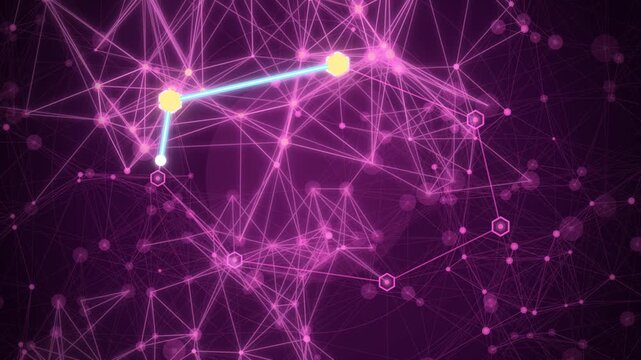 Token ring network close-up looping motion background