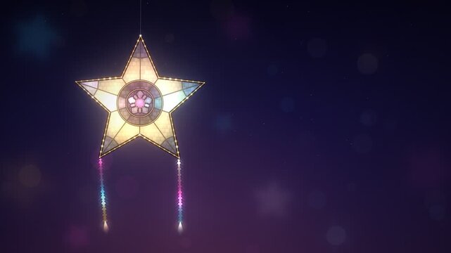 Filipino Parol Christmas Star Lantern Color Chase Lights Seamless Loop