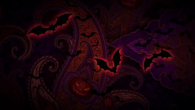 Halloween Batik Pattern Morphing Motion Background Loop