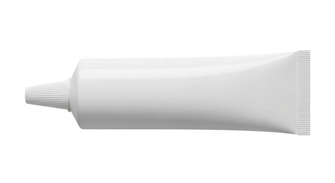 Blank white squeeze tube packaging mockup Isolated and transparent background