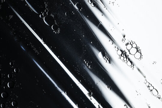 Macro water oil bubbles abstract monochrome wallpaper