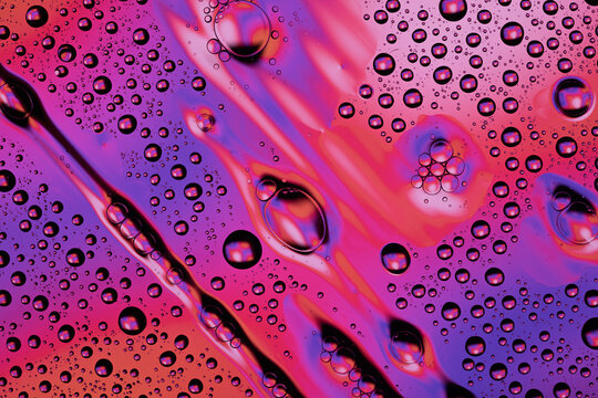 Abstract water oil bubbles creating colorful texture background