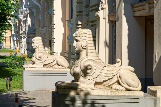 Detail of the Jugendstil facade, Riga, Latvia