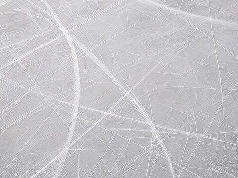 Ice Rink Surface Texture with Skate Blade Marks and Scratches