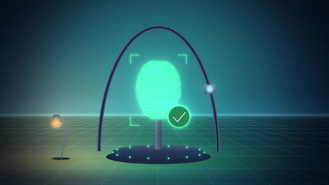 Blue 3d scanner facial recognition scan