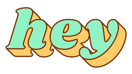 Retro hey text png bold shadow font typography © Rawpixel.com