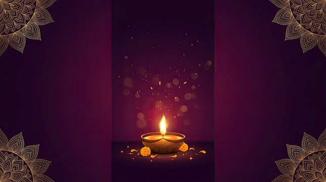 Celebrating the festival of lights a radiant diwali scene with warmth and traditional elements