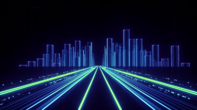 Futuristic digital road - ai, artificial intelligence concept - 3d illustratin 4K