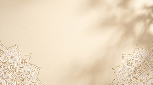 A delicate and dreamy diwali background with soft floral patterns and a warm inviting color palette