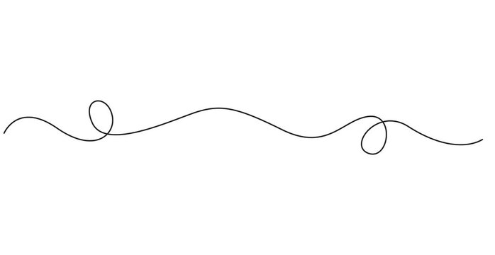 Animation of Continuous Single Line Doodle Showing Hand Drawn Tangled Wavy Path, Abstract Monoline Scribble Design, Flowing Curved Line Motion, Seamless Loop Animation, Alpha Channel, 4K Video