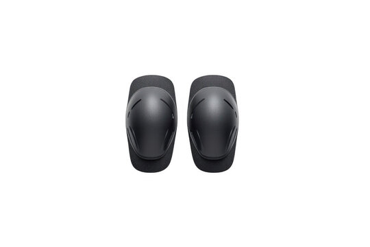 Black knee and elbow pads for skating on transparent background