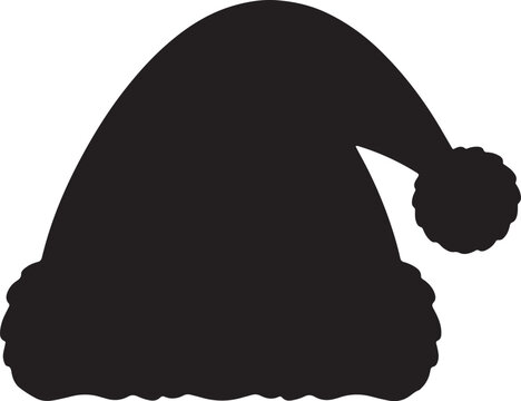 Santa hat silhouette vector icon