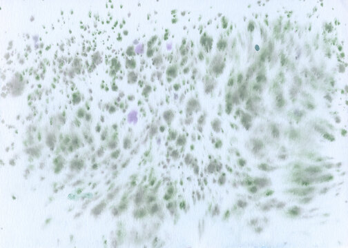 Soft Green and Purple Watercolor Splatter