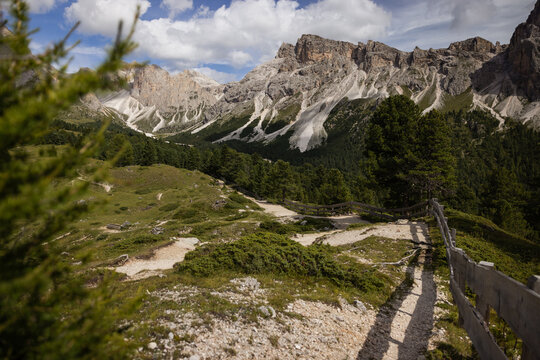 Iconic Col Raiser Mountain view in the Italian Dolomites