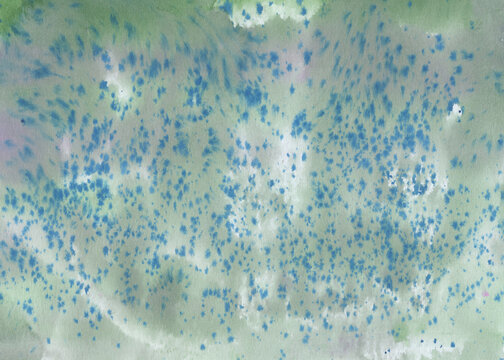 Blue and Green Speckled Watercolor Wash