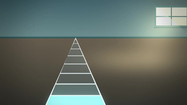 Cyan agility ladder with moving light New Year