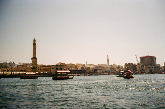 Traditional Cargo Dhow and Abra Boats