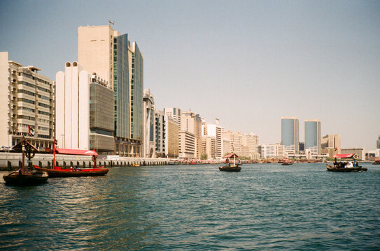 Traditional Cargo Dhow and Abra Boats