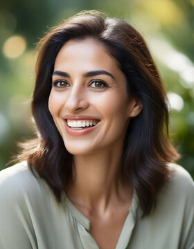Beautiful Middle Eastern Woman Laughing in Casual Lifestyle Portrait