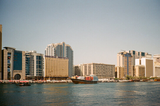 Traditional Cargo Dhow and Abra Boats