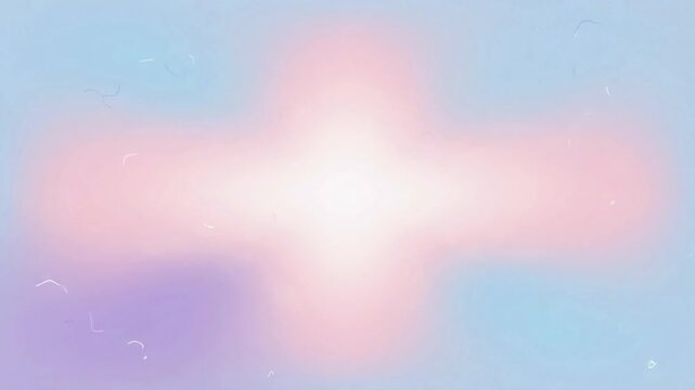 Radiant pastel aura glowing softly in an ethereal pink and blue radial gradient background for this dreamy 3d render motion graphic loop.
